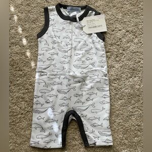 NWT Feather Baby Boys 0-3M Tank Romper